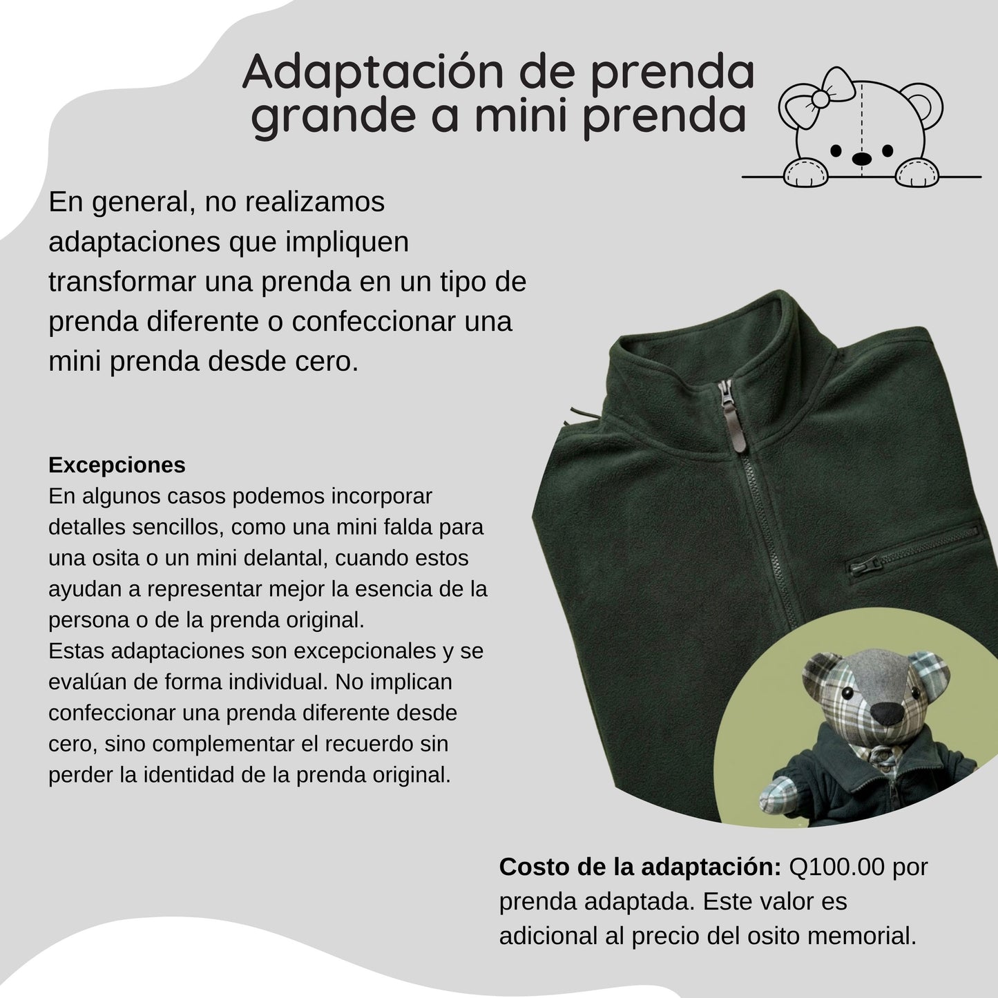 Adaptación de Prenda Grande a Mini Prenda para Osito