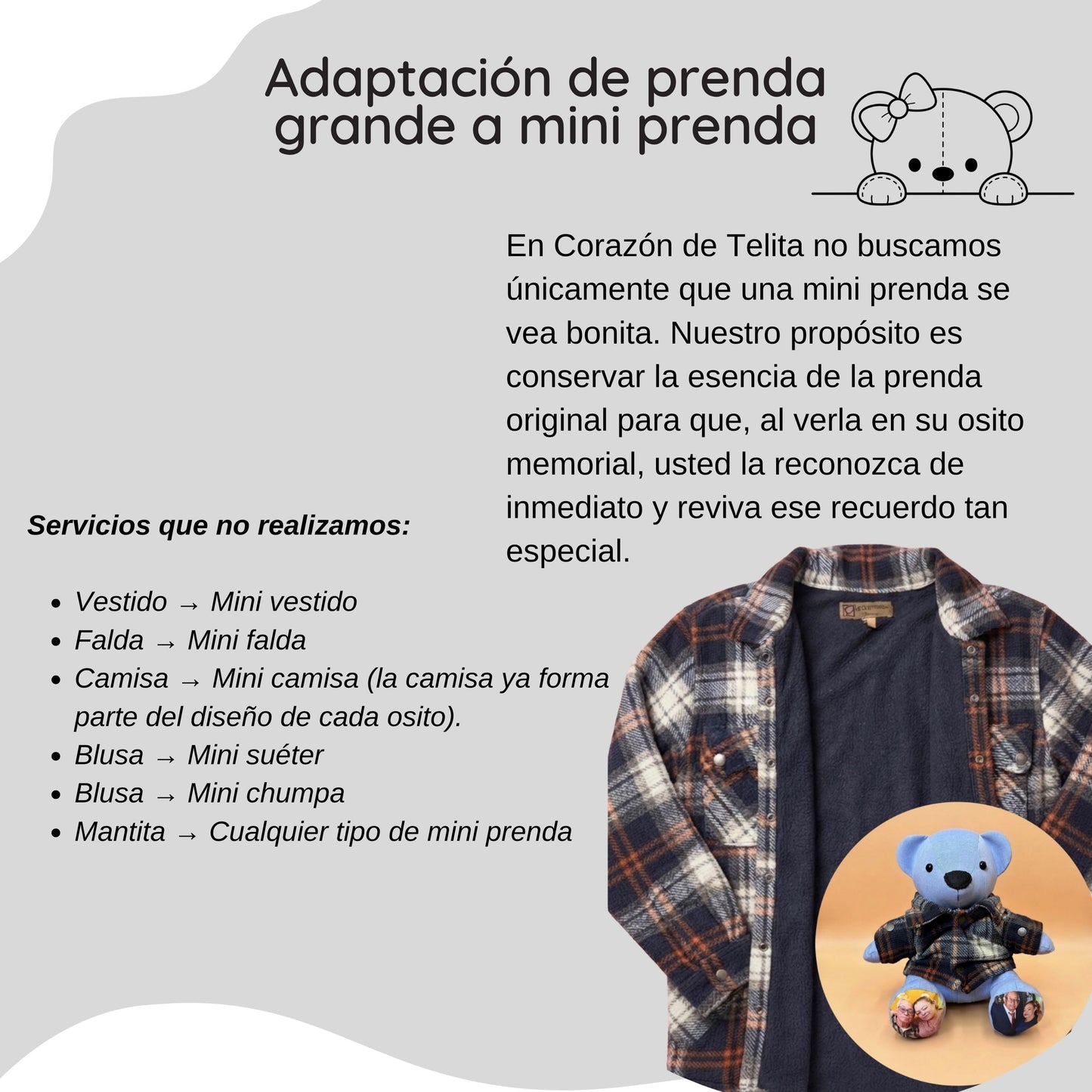 Adaptación de Prenda Grande a Mini Prenda para Osito